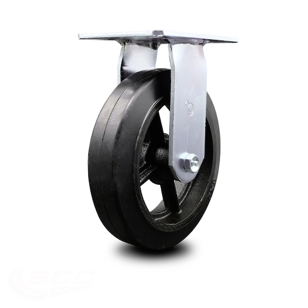 8 Inch Heavy Duty Top Plate Rubber on Steel Rigid Caster with Ball Bearing SCC